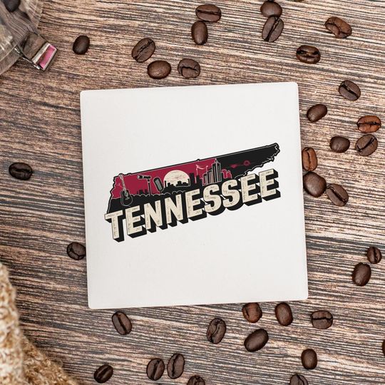 Tennessee State Ceramic Coasters, Housewarming Gift, Tennessee Decor, Keepsake, Home Gift