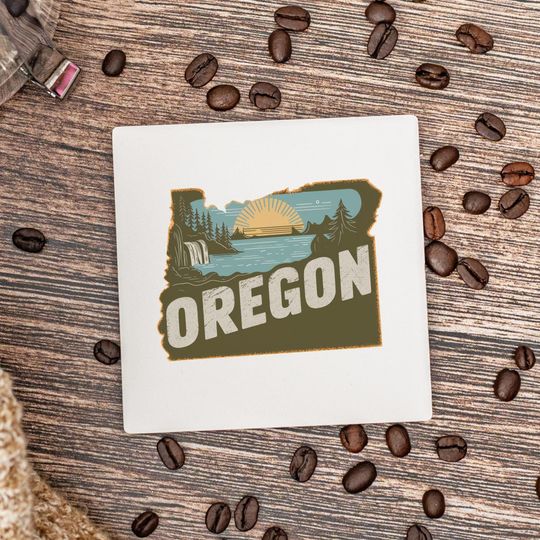 Oregon State Ceramic Coasters - Housewarming Gift, Oregon Home Décor