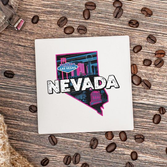 Discover Nevada State Coasters, Housewarming Gift, Ceramic Coaster, Nevada Decor, Nevada Keepsake, Nevada Home Gift, Home Coasters