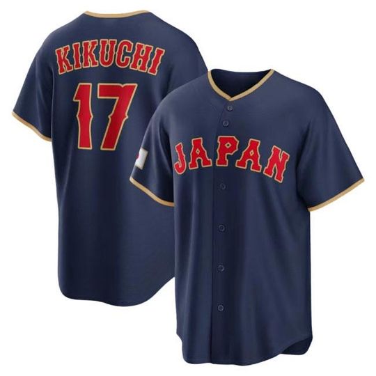 Discover Japan Baseball Yusei Kikuchi Jersey,Navy 2026 World Baseball Classic Fan Name Number Shirt