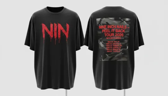 Discover Nine Inch Nails NIN 2026 Tour Double Sided T-Shirt Concert Merch for Fans