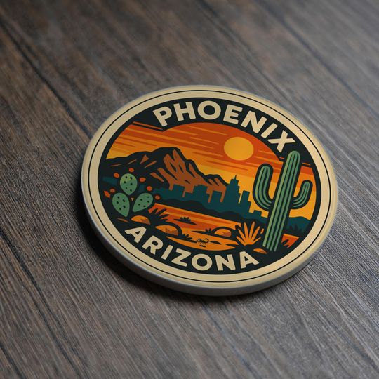 Discover Phoenix Arizonna Ceramic Coaster