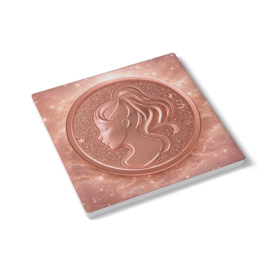 Virgo Ceramic Coaster | Rose-Gold Zodiac Collection | Astrology Drink Coaster | Earth Sign Gift