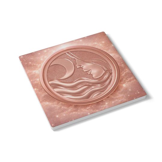 Aquarius Ceramic Coaster | Rose-Gold Zodiac Collection | Astrology Drink Coaster for Air Signs