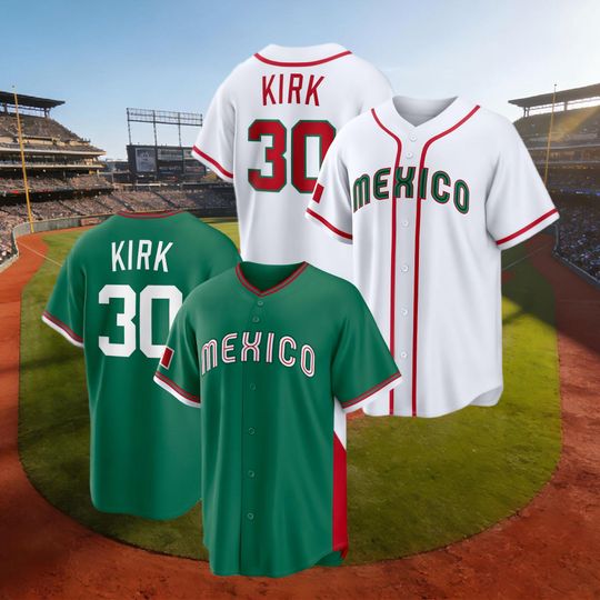 Discover Mexico Baseball Jersey #30 Alejandro Kirk Men's/Youth Green/White 2026 World Baseball Classic