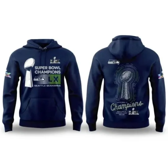 Discover Seahawks LX Champions 2026 3D Hoodie