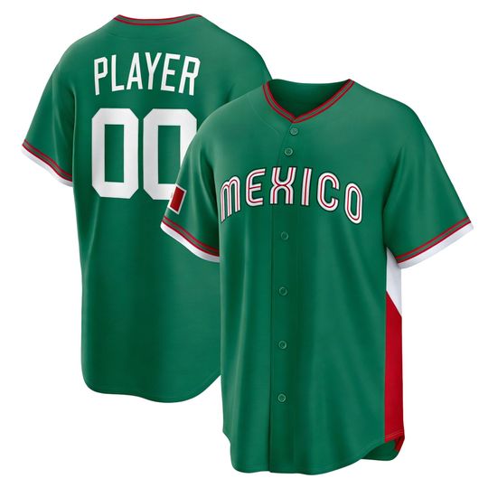 Discover Custom WBCC Mexico Baseball Jersey Green Customized Fan Shirt