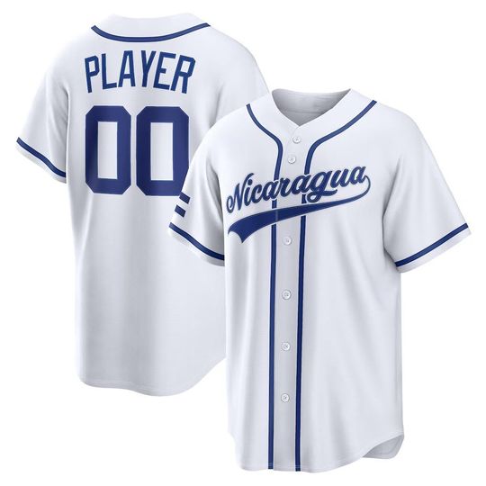 Discover Custom WBCC NicaraguaBaseball Jersey White Customized Fan Shirt Man's Youth