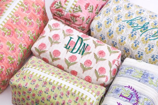 Discover Embroidered Makeup Bag, Bridesmaid Gifts Proposal, Gifts for Mom, Custom Name Cosmetic Bag for Women,Bridal Party Maid of Honor Gifts