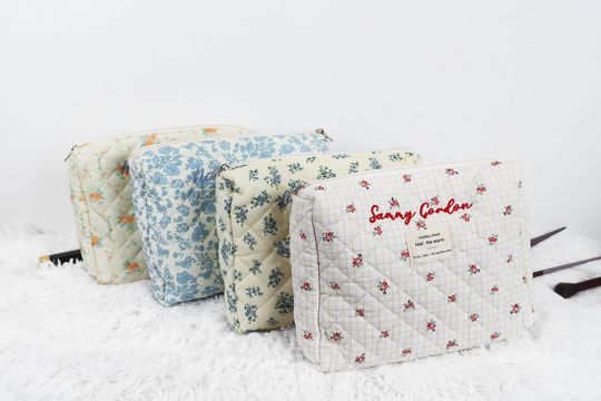 Personalized Embroidered Makeup Bag, Custom Name Cosmetic Bag, Bridesmaid Gift, Gift for Mom, Floral Wedding & Travel Organizer