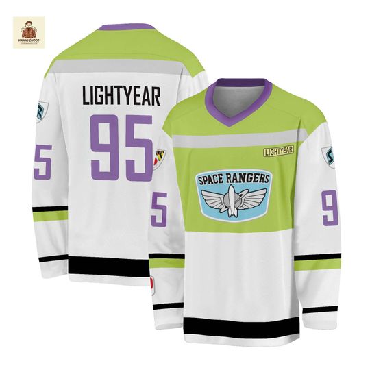 Discover Lightyear Space Rangers Hockey Jersey, Buzz Space Ranger Costume Shirt, Custom Name and Number Anime Jersey, To Infinity and Beyond Fan Gift