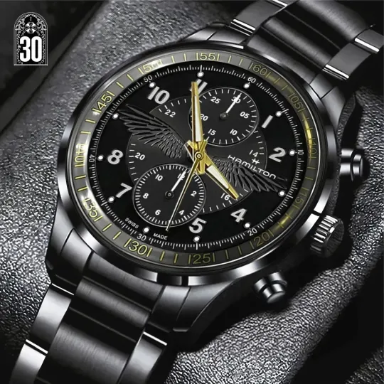 Discover Resident Evil Requiem x Leon Scott Kennedy Black Stainless Steel Watch