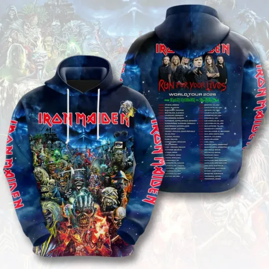 Discover 1Iron Maiden1 2026 World Tour 3D All Over Printed Hoodie