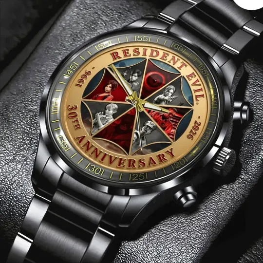 Discover Resident Evil 30th Anniversary Black Stainless Steel Watch