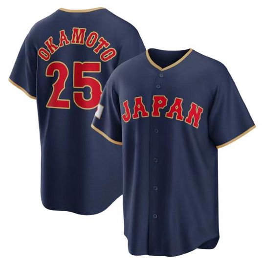 Discover Kazuma Okamoto Japan Jersey,Navy 2026 World Baseball Classic