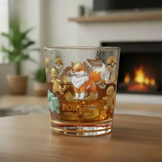 Arcanine PKM 30th Anniversary Whiskey Glass