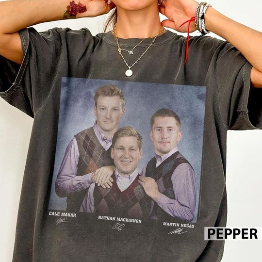Discover Nathan MacKinnon Cale Makar Martin Necas Ice Hockey Shirt, Colorado Step Bros Tee, Funny Ice Hockey Gift Unisex