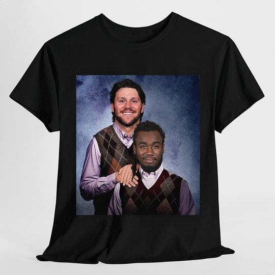 Discover Vintage Josh Allen James Cook Football Shirt, Buffalo Step Bros Tee, Funny Football Gift Unisex