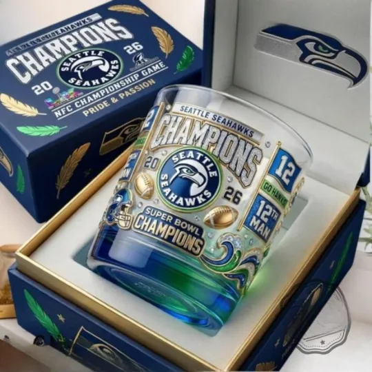 Seahawks 2026 Super Bowl Champions 12Th Man Whiskey Glass