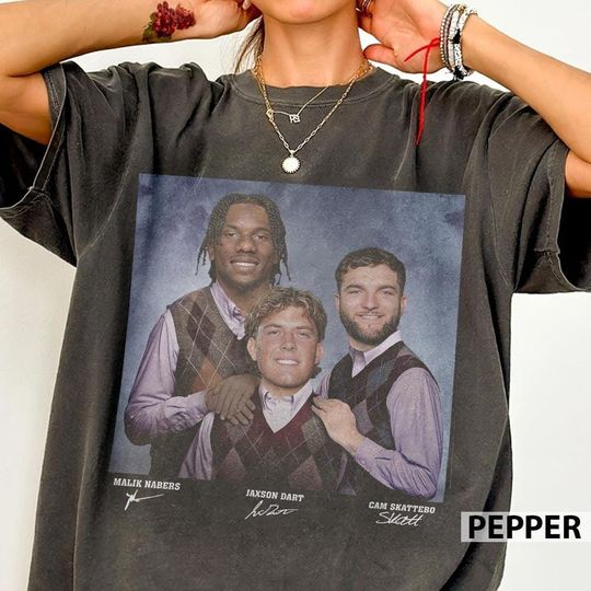 Discover Jaxson Dart Cam Skattebo Malik Nabers Football Shirt, New York Step Bros Tee, Funny Football Gift Unisex