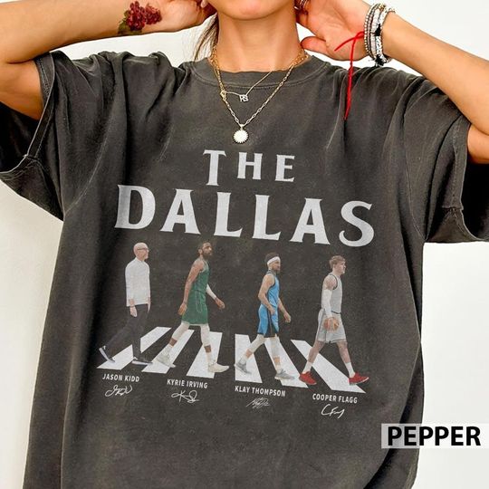 The Dallas Walking Signatures Basketball Shirt, Klay Thompson Cooper Flagg Kyrie Irving Gift For Fan Basketball