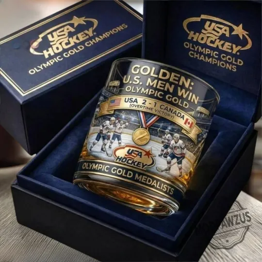 Discover Golden U.S. Men Win Olympic Gold Usa 2 1 Canada Whiskey Glass