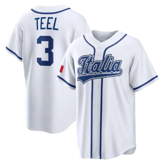 Discover Kyle Teel Italy Jersey,White 2026 World Baseball Classic