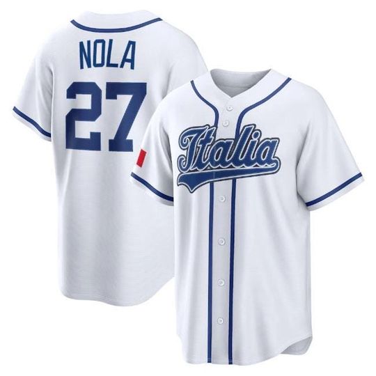 Discover Aaron Nola Italy Jersey,White 2026 World Baseball Classic