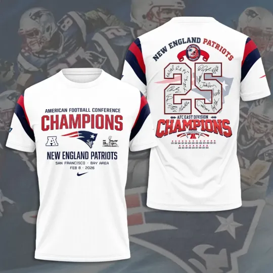 Discover New England Style Football Champions 2026 Graphic 3D Hoodie Apparel