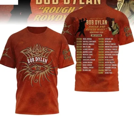 Bob Dylan Rough And Rowdy Ways Tour 2026 3D Shirt S253