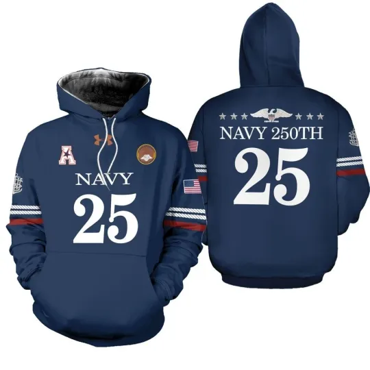 Discover Navy Midshipmen 250Th Anniversary Edition 3D Hoodie Unisex
