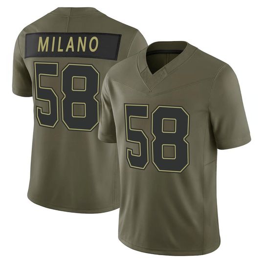 Discover Men's Buffalo Jersey #58Matt Milano Olive 2025