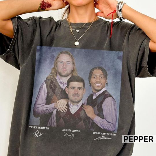 Discover Jonathan Taylor Daniel Jones Tyler Warren Football Shirt, Indianapolis Step Bros Tee, Funny Football Gift Unisex