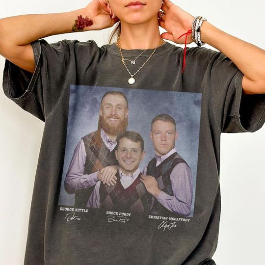 Discover Brock Purdy Christian McCaffrey George Kittle Football Shirt, San Francisco Step Bros Tee, Funny Football Gift Unisex