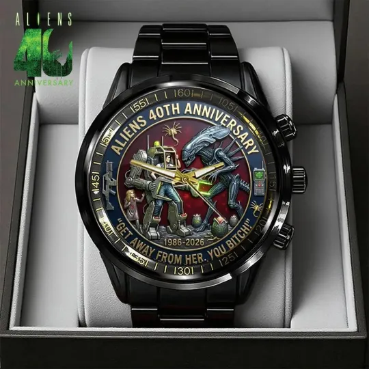 Discover Aliens 40th Anniversary Black Stainless Steel Watch 1986-2026