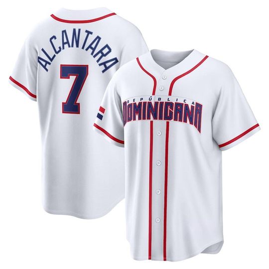 Discover Sandy Alcantara Dominican Republic Jersey,White 2026 World Baseball Classic