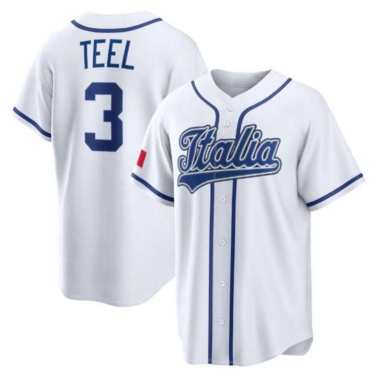 Discover Kyle Teel Italy Baseball Jersey,White 2026 World Baseball Classic