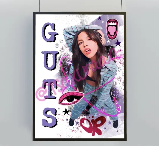 Olivia Rodrigo GUTS Album Poster Vinyl Art Print Home & Living Posters Premium Matte Vertical