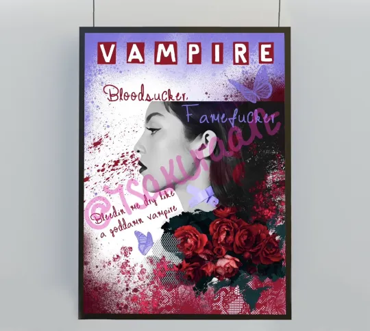Discover Olivia Rodrigo Vampire Song Lyrics Art Print GUTS Album Poster