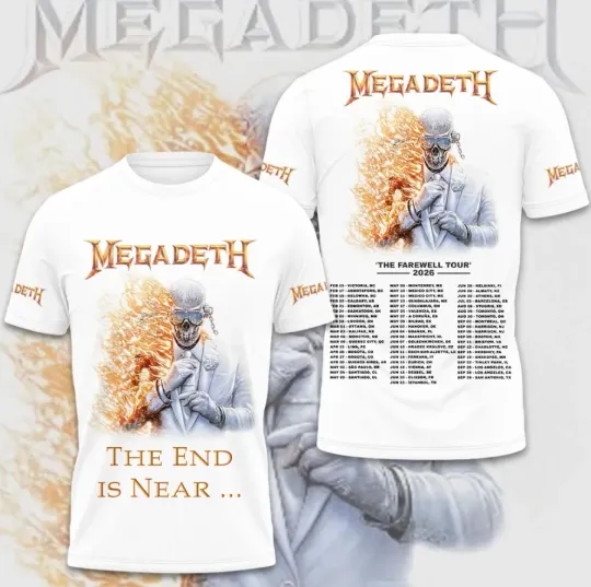 Discover Mega*Deth The Farewell Tour 2026 3D T-Shirt
