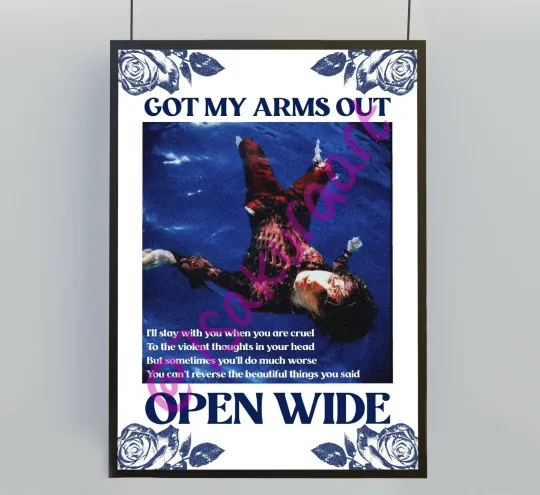 Discover Inhaler Open Wide Album Poster and Lyric Art Print Elijah Hewson Vertical Poster