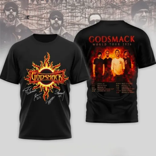 Discover Hot Godsmack Band WORLD TOUR 2026 T-shirt