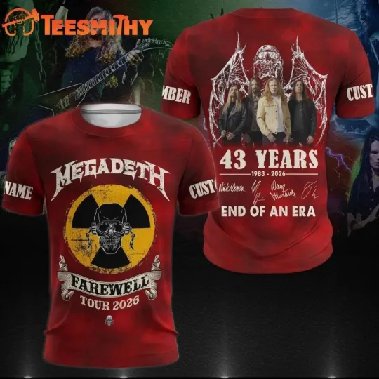 Megadeth 1983-2026 43 Years Of Killing Businees T Shirt