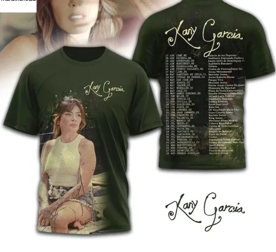 Discover Kany Garcia 2026 Tour Vintage Latin Pop Concert Dates Fan 3D T-Shirt