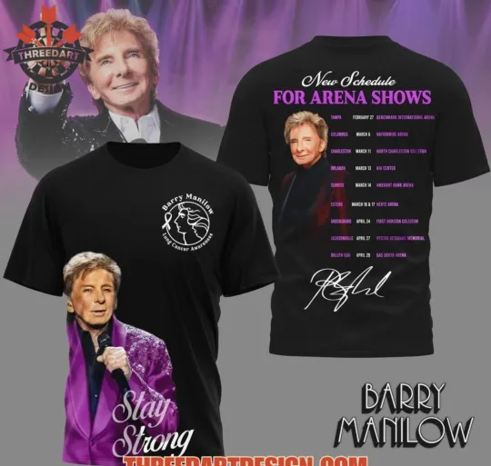 Discover Manilows New Schedule For Arena Shows 2026 3D T-Shirt