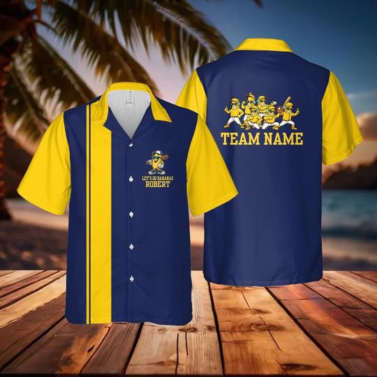 Discover Custom Cotton Baseball Jersey: Retro Game Day Shirt, Let's Go Bananas Jersey