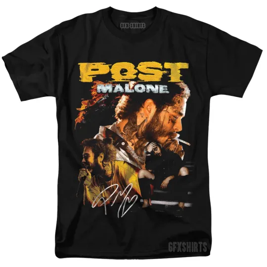 Discover Post Malone T-Shirt Country Hip-Hop Tour Merch Vintage Graphic Design