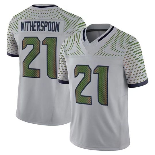 Discover Devon Witherspoon #21 Men's Seattle Wolf Gray Jersey