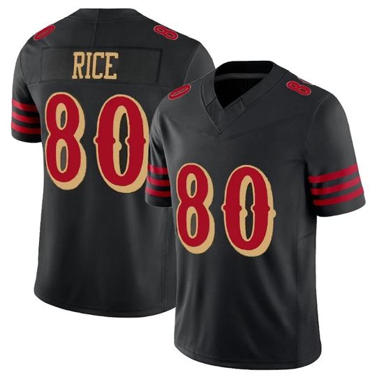 Men San Francisco #80 Jerry Rice Black 2025 Rivalries Collection Jersey