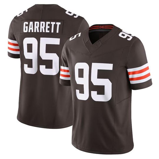 Men Cleveland Myles Garrett #95 Football Jersey Brown Vapor F.U.S.E.
